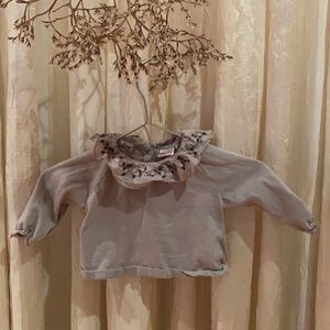 Zara • Embroidered Ruffled Collar Top